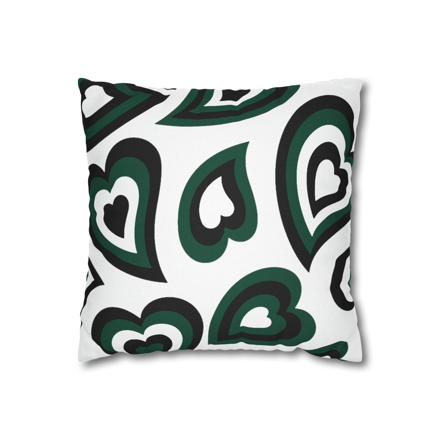 Retro Heart Pillow - Green and Black, Heart Pillow, Hearts, Valentine's Day, Michigan State, Bed Party Pillow, Sleepaway Camp Pillow, Camp