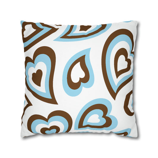 Retro Heart Pillow - Brown & Light Blue, Heart Pillow, Hearts, Valentine's Day, Tufts Jumbos, Bed Party Pillow, Sleepaway Camp Pillow, Camp
