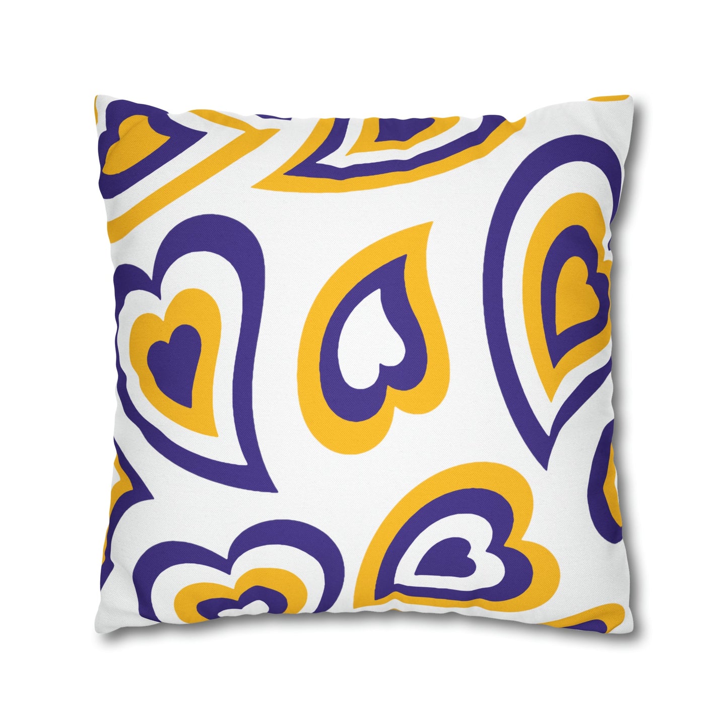 Retro Heart Pillow Cover - Heart Pillow Cover, Hearts, LSU Tigers ,Bed Party Pillow Cover, Sleepaway Camp Pillow Cover, Camp, Grad Gift,