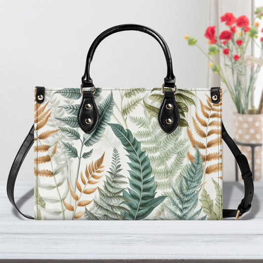 Botanical Ferns Womens Luxury Vegan Handbag