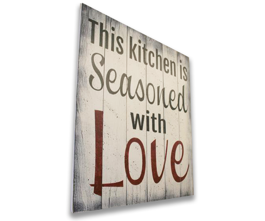 This Kitchen Is Seasoned With Love Wood Wall Sign