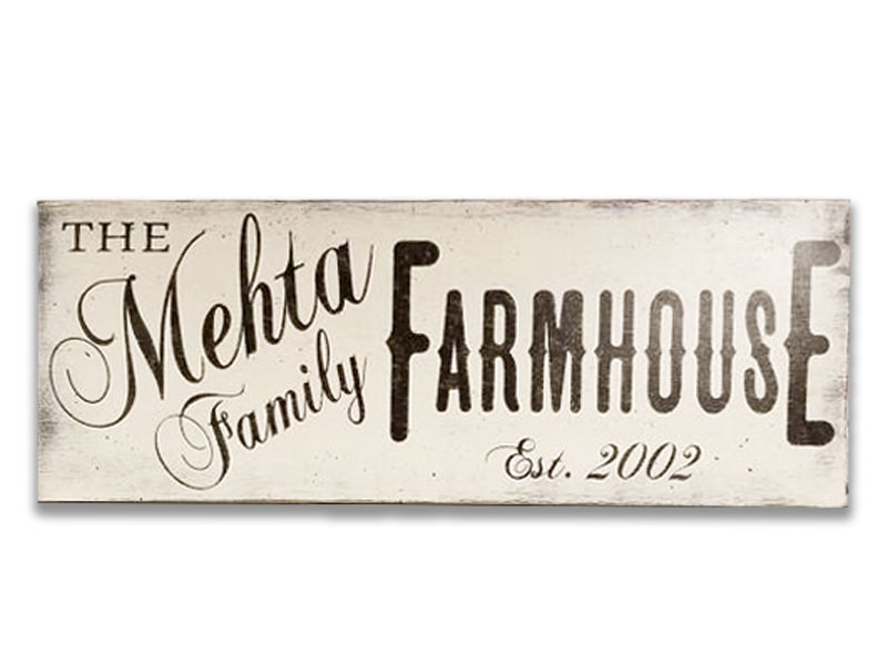 Personalized Farmhouse Family Name Sign