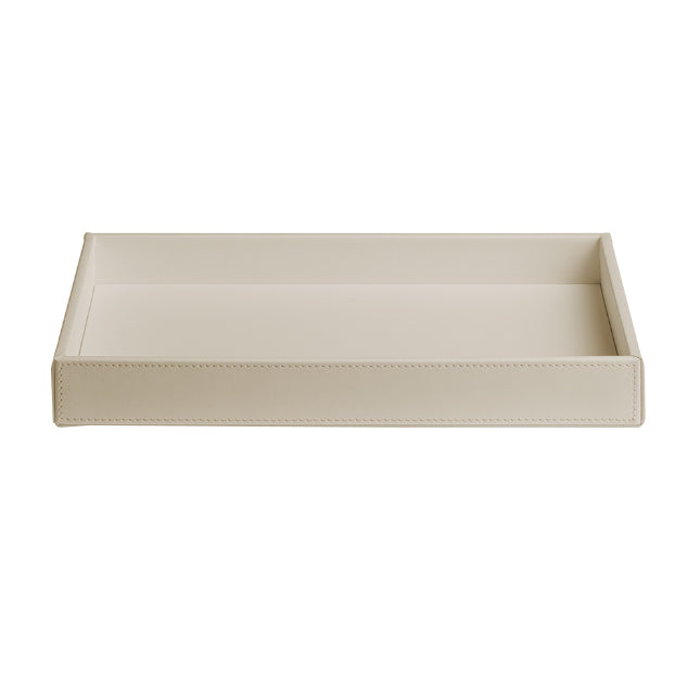 Decor Walther Brownie TAB Large Rectangular Faux Leather Tray, 11"
