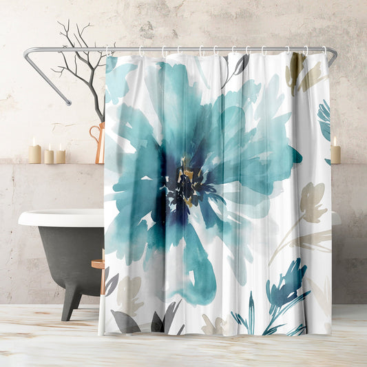 71" x 74" Abstract Shower Curtain with 12 Hooks, Finesse I by PI Creative Art