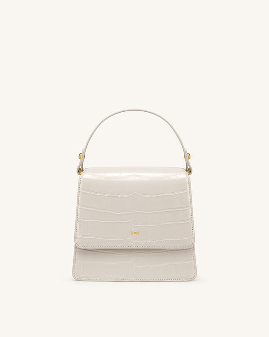 FAE Top Handle Crossbody - Ivory Croc