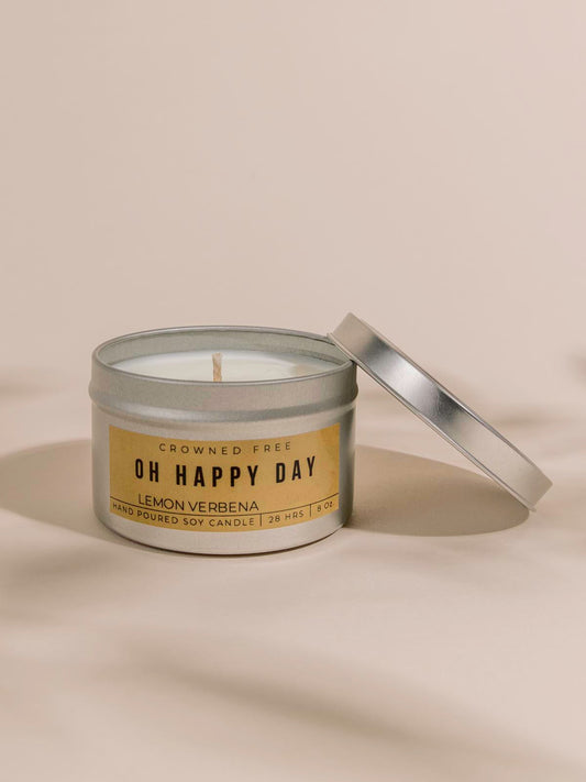 Crowned free candle on beige background