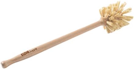 Bottle Brush, 14in Extra Long German Beechwood Handle, Strong Hemp Bristles, Zero Waste, Cleans and Scrubs Hard to Reach Wide Mouth Jars, Glasses, and Dishes