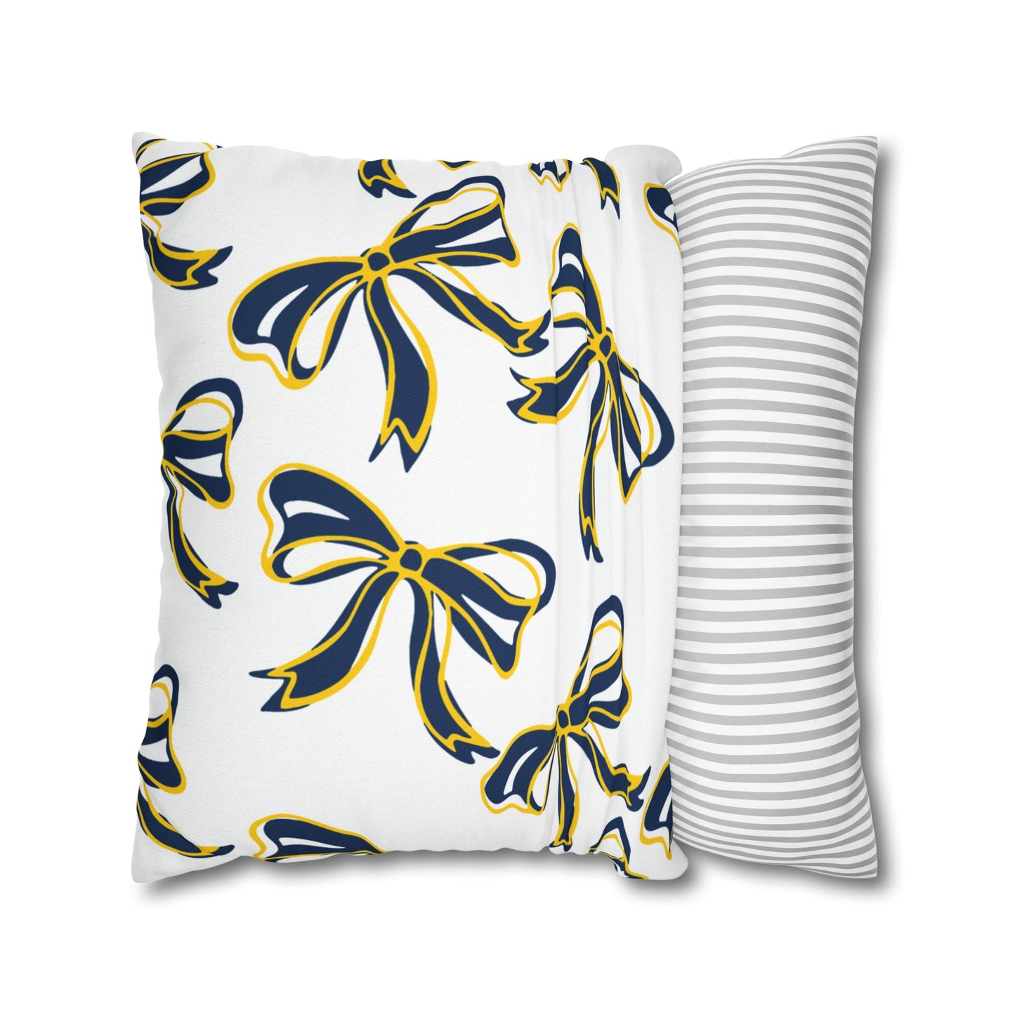 Trendy Bow College Pillow Cover - Dorm Pillow, Graduation Gift, Bed Party Gift, Acceptance Gift, College Gift, Michigan Wolverines, Bow Gift