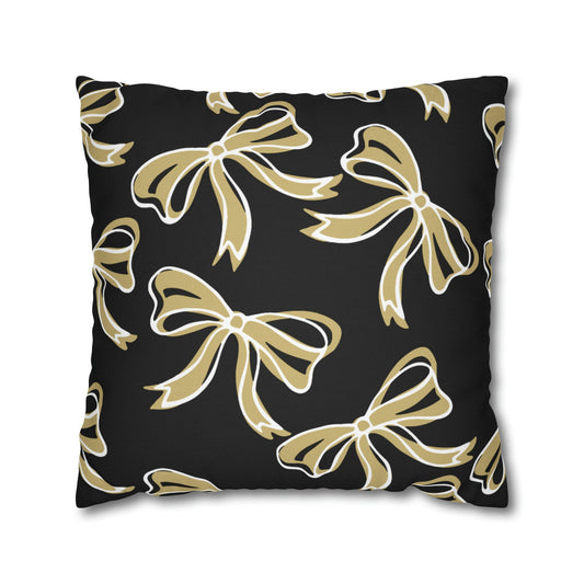 Trendy Bow College Pillow Cover - Dorm Pillow, Graduation Gift, Bed Party Gift, Acceptance Gift, College Gift, CU Boulder, UCF, Wake Forest,
