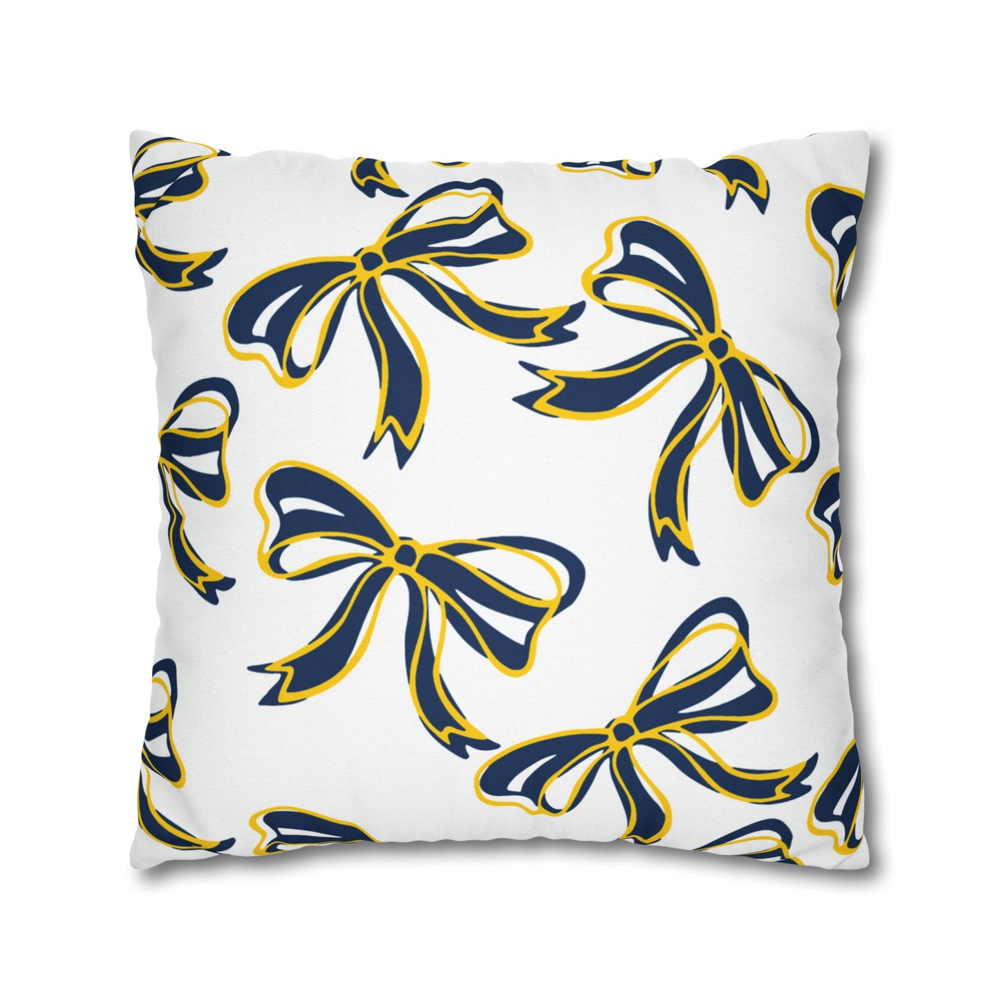Trendy Bow College Pillow Cover - Dorm Pillow, Graduation Gift, Bed Party Gift, Acceptance Gift, College Gift, Michigan Wolverines, Bow Gift