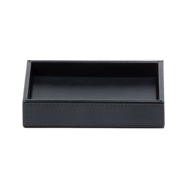 Decor Walther Brownie TAB Small Faux Leather Rectangular Tray, 4.9"