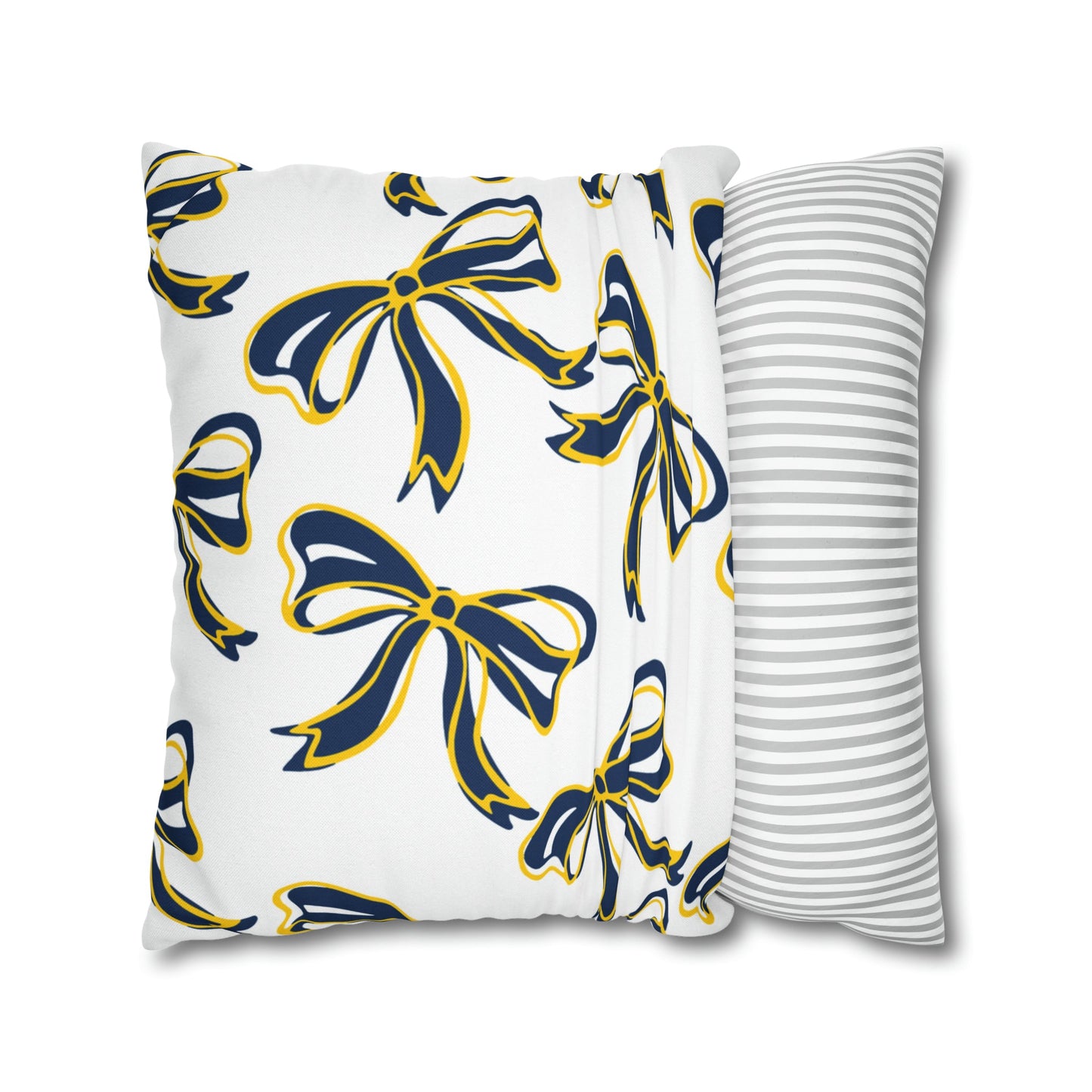Trendy Bow College Pillow Cover - Dorm Pillow, Graduation Gift, Bed Party Gift, Acceptance Gift, College Gift, Michigan Wolverines, Bow Gift