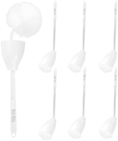 6 Pcs Soft Swab Toilet Mop Toilet Bowl Brush, 15" Long Handle Toilet Bowl Brush for Home Washroom Bathroom Accessories - Easy to Clean & Scratch Free Toilet Scrubber Cleaning Brush