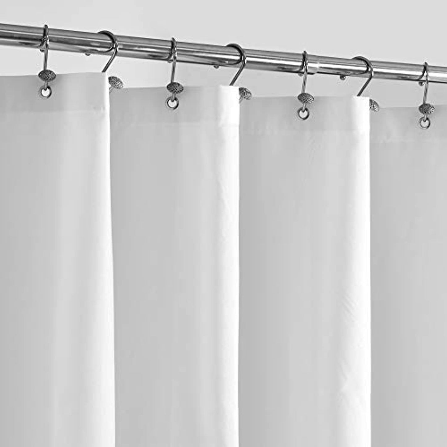 Waterproof Fabric Shower Curtain Liner 72x72, White