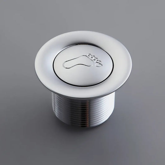 Modern Round Chrome Brass Tip-Toe Tub Drain