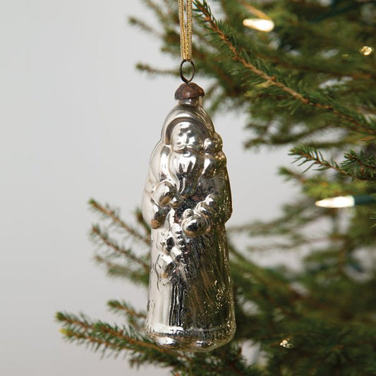 Vintage Santa Mercury Glass Ornament - Box of 4