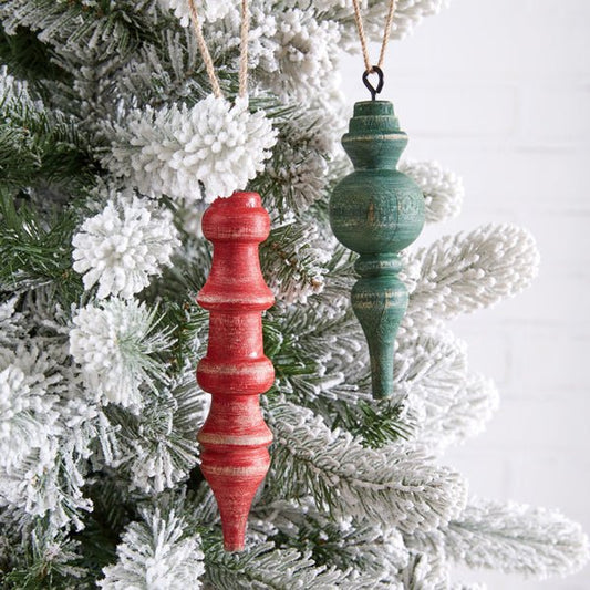 Christmas Finial Ornaments - Set of 2