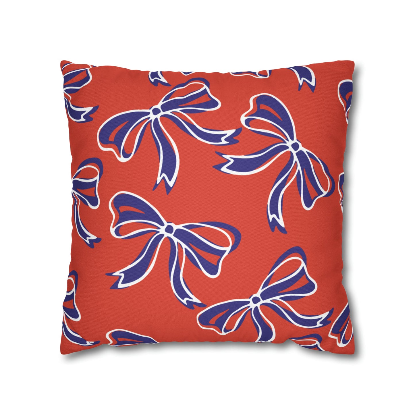 Trendy Bow College Pillow Cover - Dorm Pillow, Graduation Gift, Bed Party Gift, Acceptance Gift, College Gift, Clemson, Orange & Purple