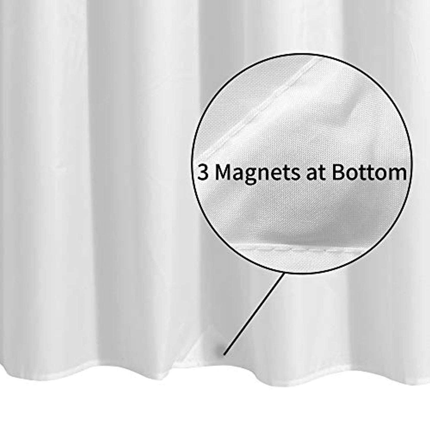 Waterproof Fabric Shower Curtain Liner 72x72, White