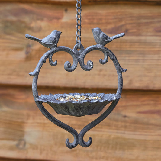 Cast Iron Heart Bird Feeder