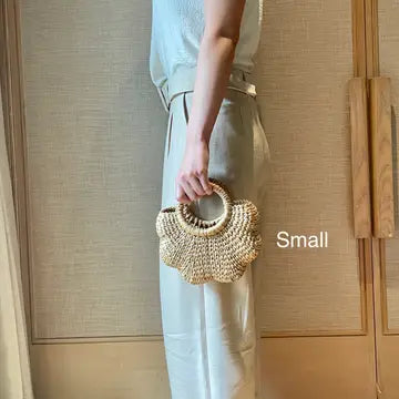 Water Hyacinth Scalloped Handbag