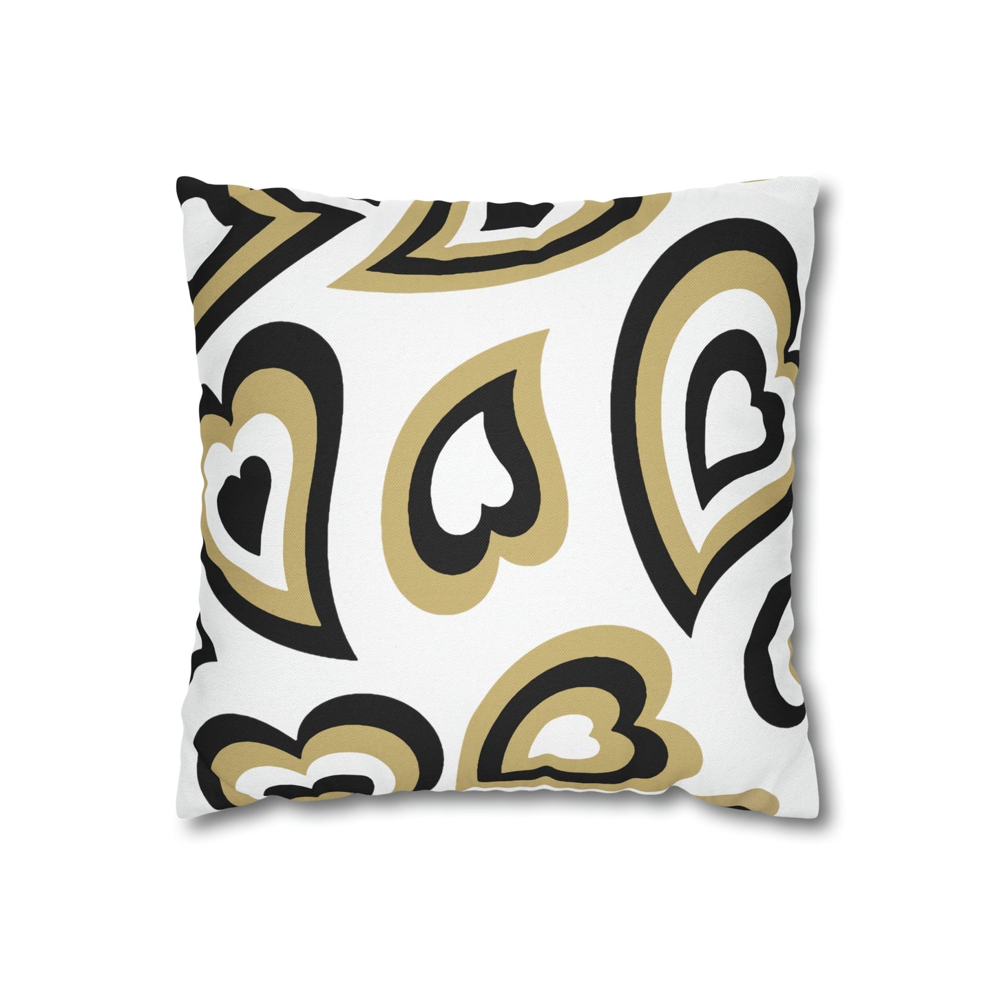 Retro Heart Pillow - Gold and Black, Heart Pillow, Hearts, Valentine's Day, UCF, Boulder, Wake Forest, Bed Party Pillow, Camp, dorm decor,