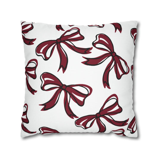 Trendy Bow College Pillow Cover - Dorm Pillow, Graduation Gift,Bed Party Gift,Acceptance Gift,College Gift, South Carolina, Gamecocks, USC