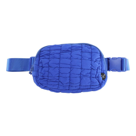 Quilted Puffer C.C Belt Bag ~ Cobalt Blue