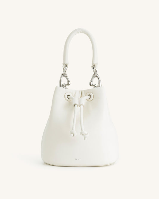 Yulia Padded Bucket Bag - White