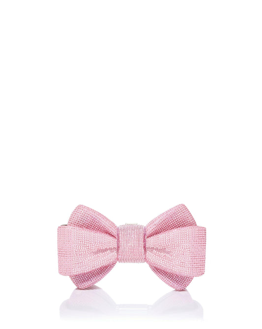Bow Artificial Crystal Evening Bag - Pink
