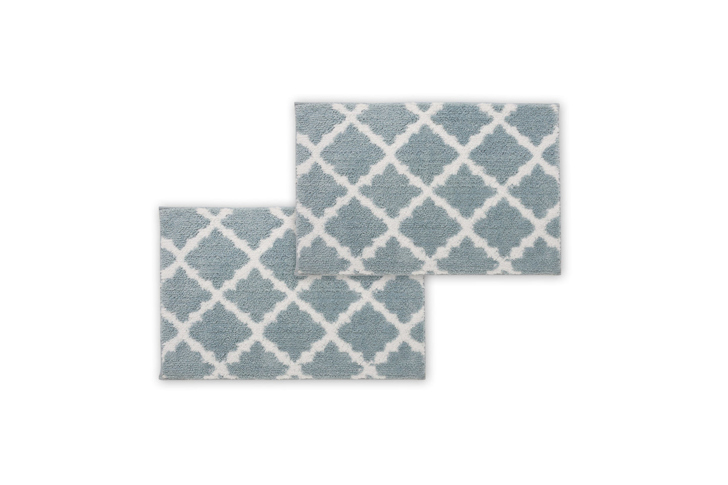 Aqua Trellis Micro Shag Bath Rugs