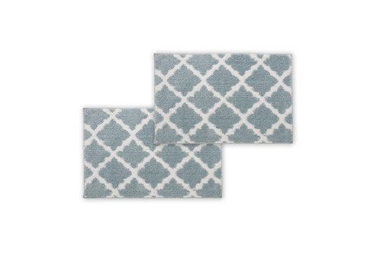 Aqua Trellis Micro Shag Bath Rugs