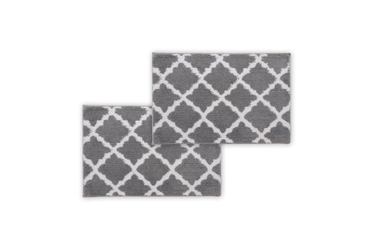 Silver Trellis Micro Shag Bath Rugs