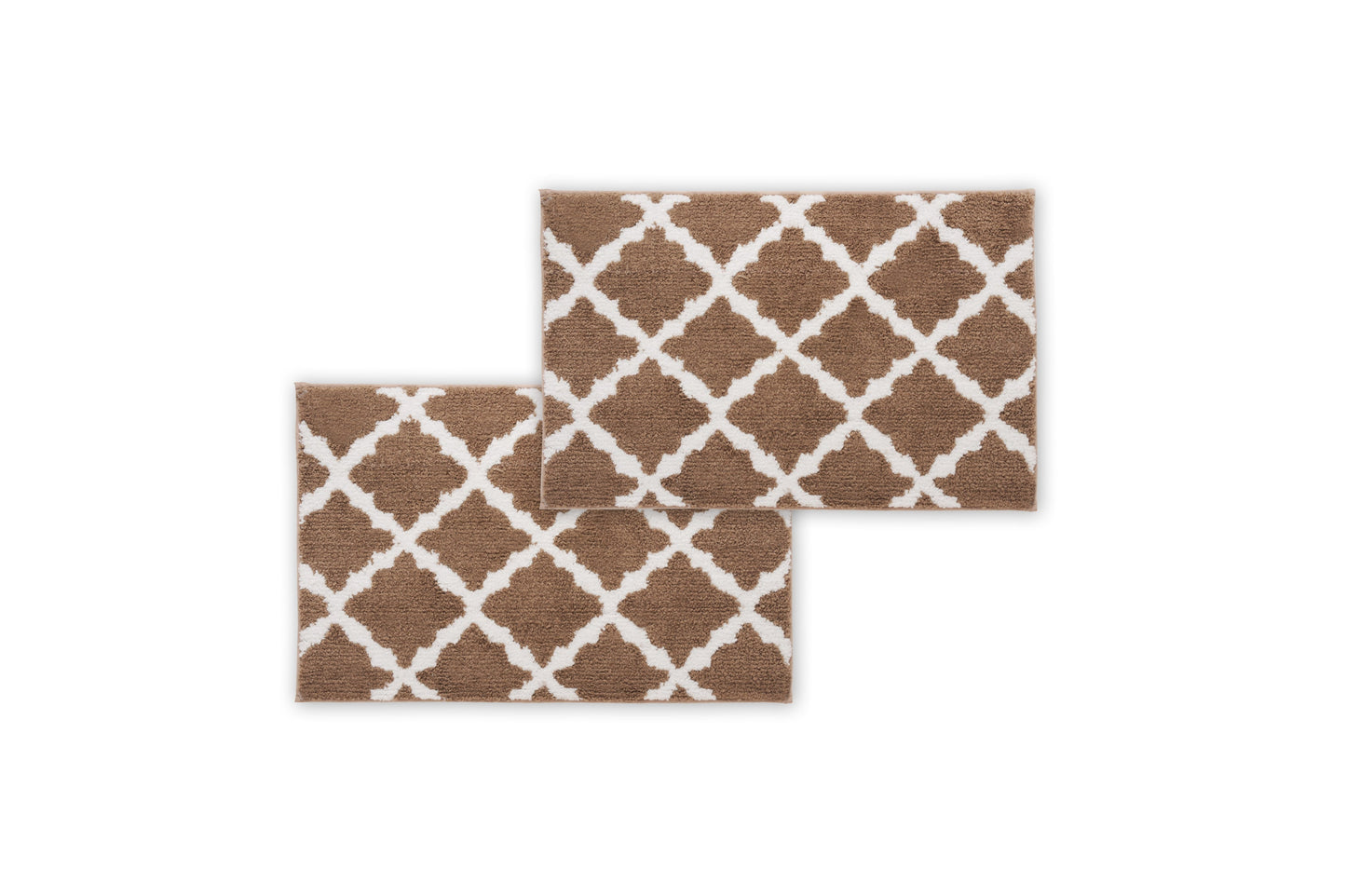 Taupe Trellis Micro Shag Bath Rugs