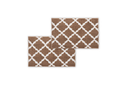 Taupe Trellis Micro Shag Bath Rugs
