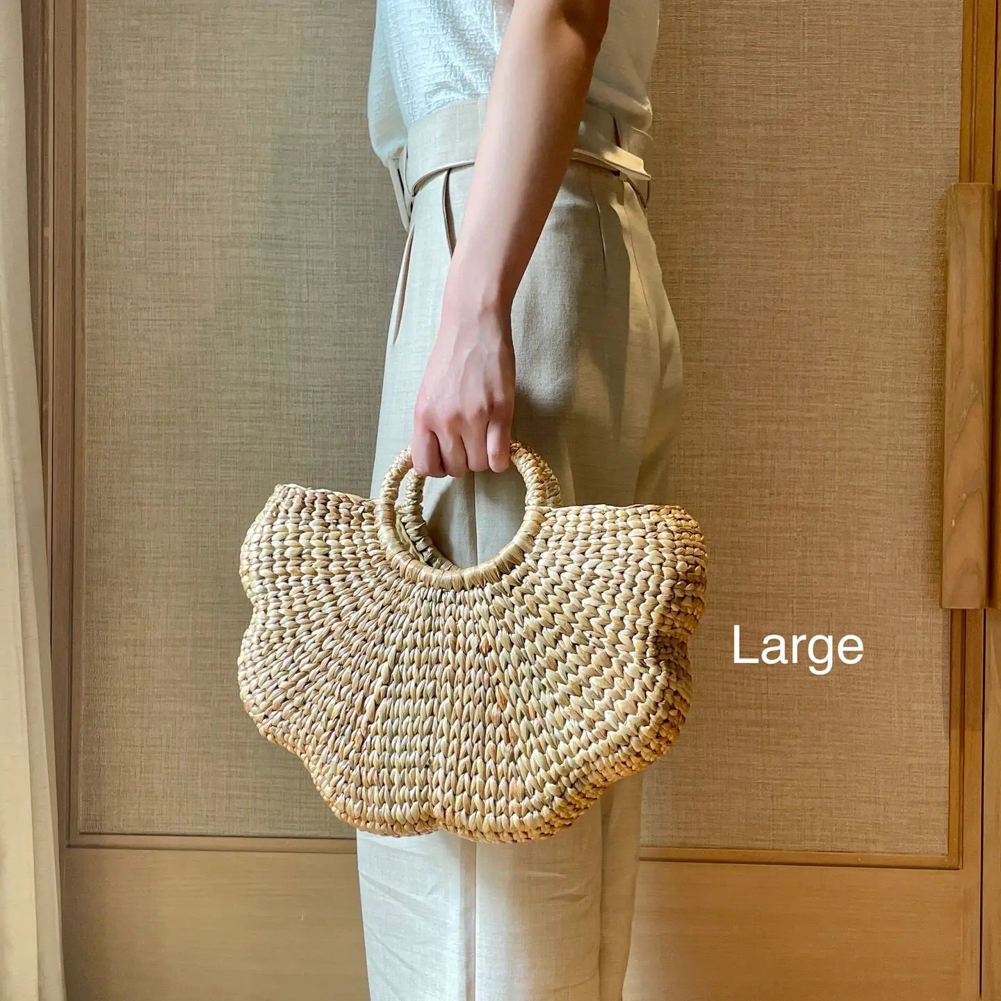 Water Hyacinth Flower Scalloped Handbag (various sizes)