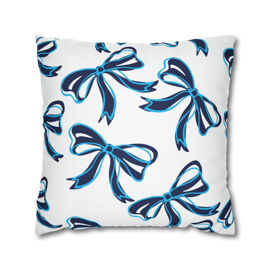 Trendy Bow College Pillow Cover - Dorm Pillow, Graduation Gift,Bed Party Gift,Acceptance Gift,College Gift, VIllanova, Penn State, UConn