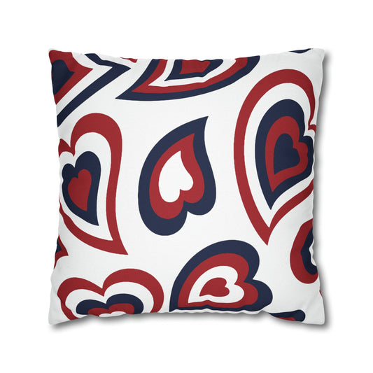 Retro Heart Pillow - Blue and Red, Heart Pillow, Hearts, Valentine's Day, Arizona, Bear Down, Bed Party Pillow, Camp, dorm decor, ZONA