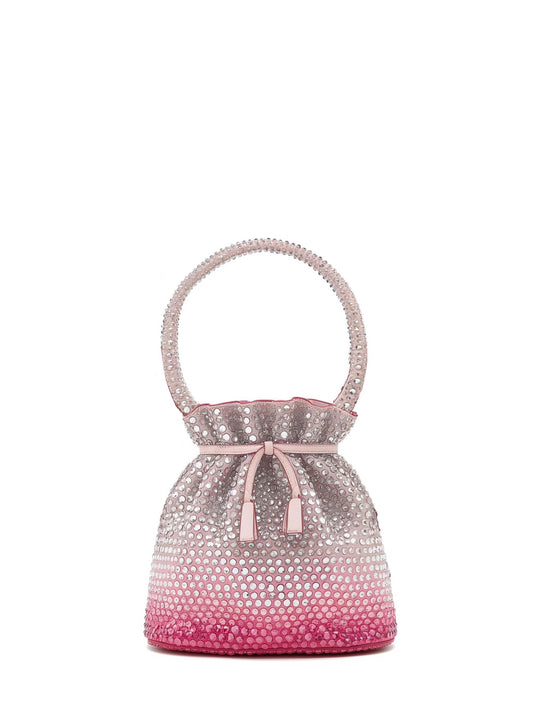 Ombre Crystal Bucket Bag - Red