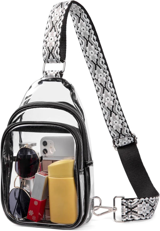 Clear Bag for Stadium Events, Clear Bag Purses for women Crossbody Transparent, Crossbody Purses for Concerts Sports