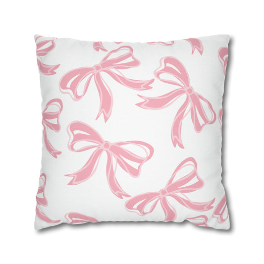 Trendy Pink Bow College Pillow Cover - Dorm Pillow, Graduation Gift, Bed Party Gift, Nursery Decor, College Gift, Pink Pillow, Bow Aesthetic