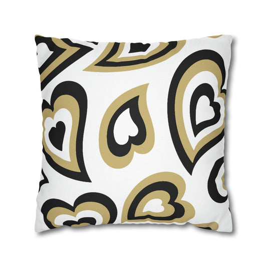 Retro Heart Pillow - Gold and Black, Heart Pillow, Hearts, Valentine's Day, UCF, Boulder, Wake Forest, Bed Party Pillow, Camp, dorm decor,