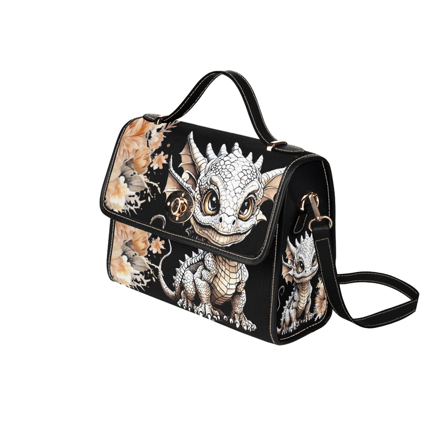 Baby Dragon Purse, Floral Fantasy Cross Body Purse, Vegan