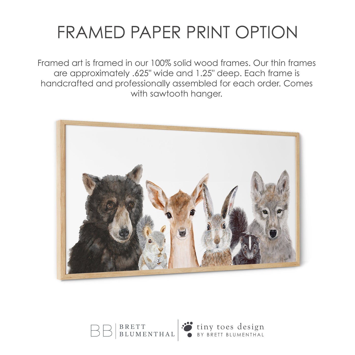 Woodland Animal Nursery Decor - Panoramic Baby Room Print