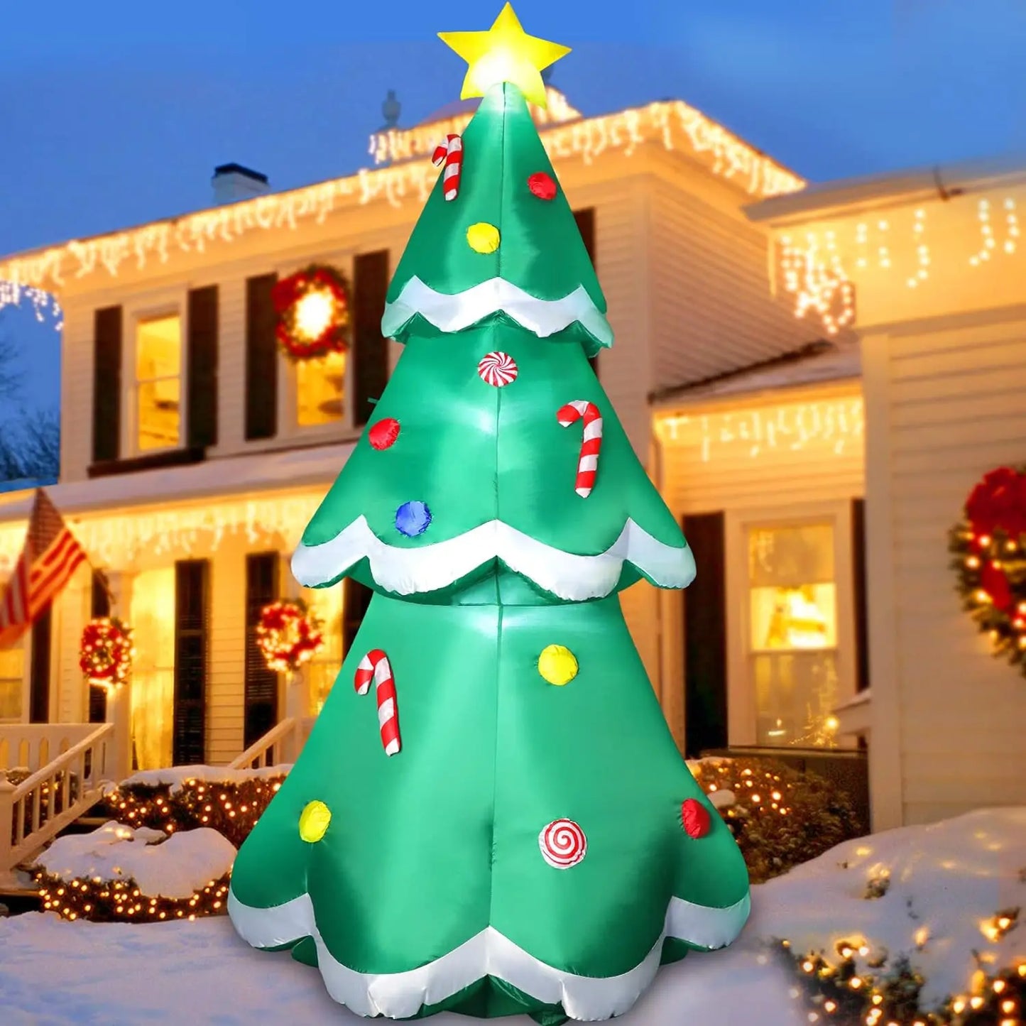 8 FT Christmas Inflatable Car with Santa Claus, Outdoor Decoration with Built-in Lights, for Yard Lawn Garden Display Party ShopOnlyDeal