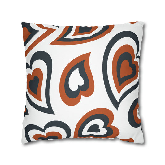 Retro Heart Pillow - Burnt Orange & White, Heart Pillow, Hearts, Valentine's Day, Texas Longhorns, Bed Party Pillow, Dorm Pillow