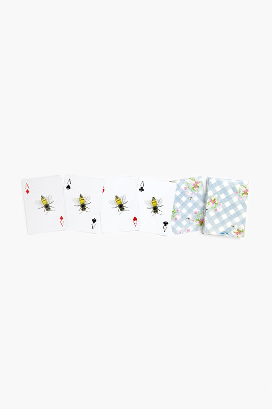 Bumble Bee Gingham Playing Cards