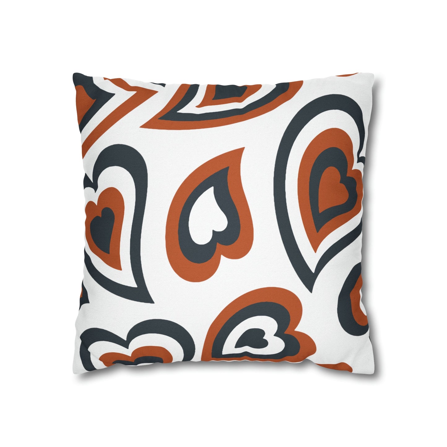 Retro Heart Pillow - Burnt Orange & White, Heart Pillow, Hearts, Valentine's Day, Texas Longhorns, Bed Party Pillow, Dorm Pillow