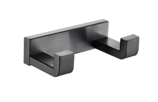 Bagno Bianca Stainless Steel Double Robe Hook - Gun Metal