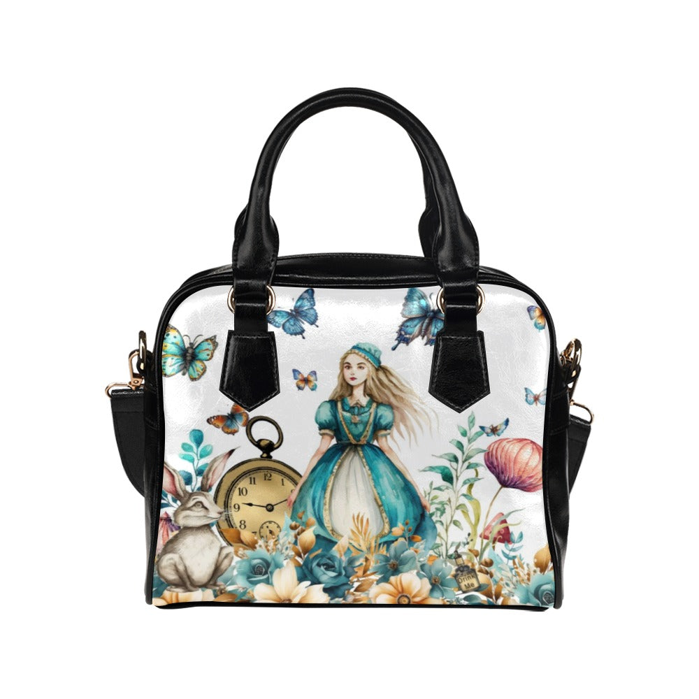 White Alice In Wonderland #21 Handbag, Bowler Bag Purse